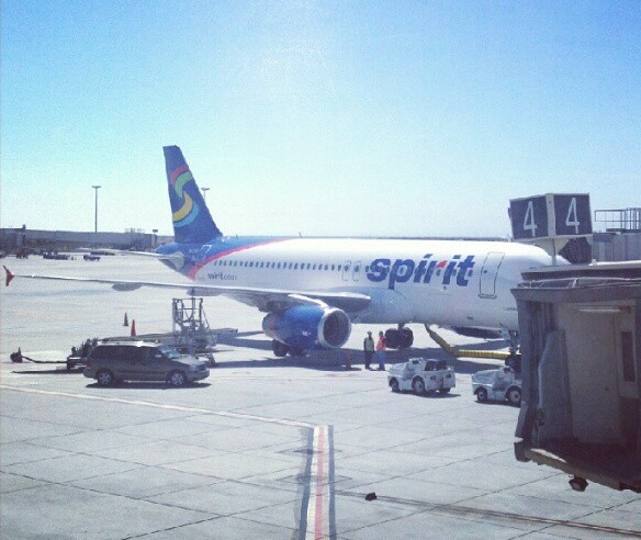 Spirit Airlines plane at Oakland International Airport