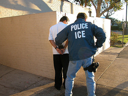 ICE Police officer making arrest