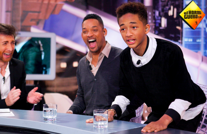 Will Smith and Jaden Smith on TV.